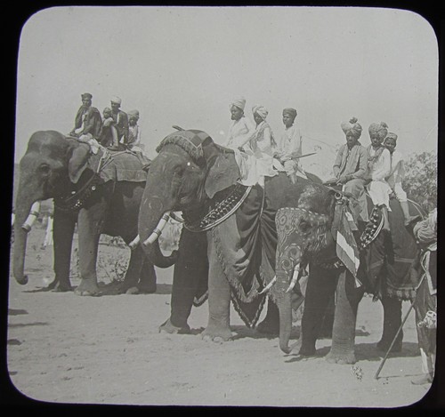 Glass magic lantern slide men - lantern,
