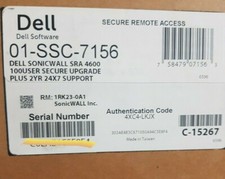 DELL SonicWALL SRA 4600 100 User Secure Upgrade Plus 2 Yr Dynamic Support 24x7