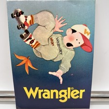 Adesivo vintage anni 80 Wrangler bambino pattini rullo grafica illustrata rara