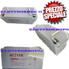 Batteria 200ah 12volt per kit fotovoltaico pannelli energia solare camper nautic