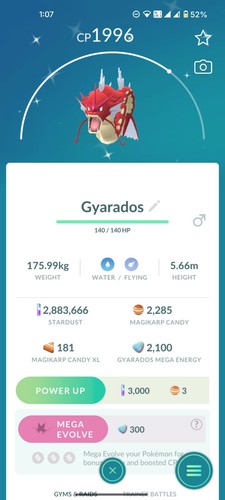 Pokemon shiny gyarados - go,