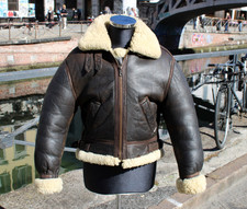 Giubbotto aviatore B-3 vintage anni '90 montone vera pelle 44/46 IT unisex