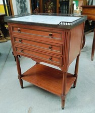Cassettiera chiffonier piano in marmo stile Napoleone III in mogano fronte 55 cm