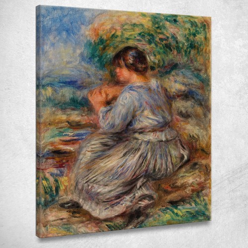Ragazza seduta paesaggio - ragazza, un