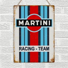 MARTINI RACING Team Vintage Stile Retro Insegna da Parete Metallo Targarage Uomo Grotta