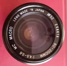 OBIETTIVO  EXAKTA  MACRO  80 - 200 mm_ f  = 35 mm _ 1  :  4.5 - 5.6 _ INNESTO 52