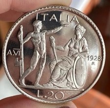 REGNO D'ITALIA 20 LIRE 1928