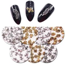 50PZ Rock Punk Ornamento Fai da Te Unghie Rivetto Multistile Oro Argento Accessorio Unghie