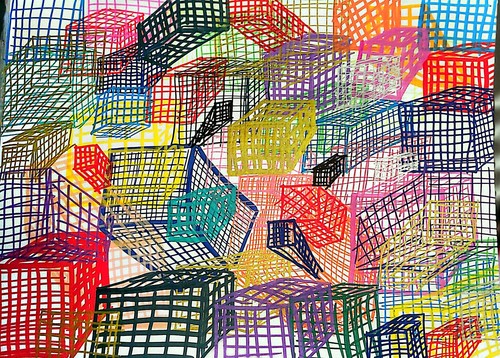 Multicolor baskets - multicolor,