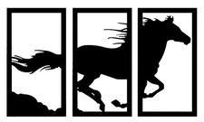 Trittico cavallo corsa - cavallo,