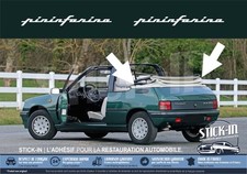 2 Autocollants Stickers "Pininfarina" Pour Peugeot 205 Cabriolet Roland Garros
