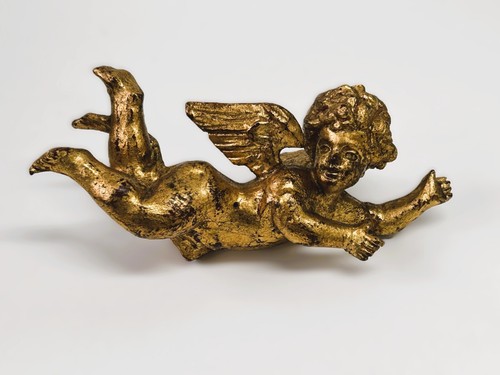 Putto alato legno scolpito - alato,