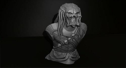 Figurine predator bust file - figurine, --