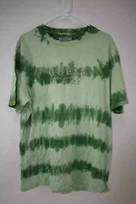 Guess Originals Green Tie-dye T-Shirt Mens Size L Stripe Spellout