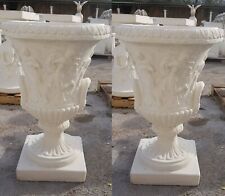 COPPIA DI VASI VASO CALICE POMPEANO MEDICEO DA ESTERNO PER GIARDINO MARMO PIETRA