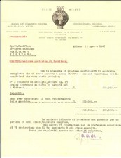 1947 MILANO Società BBCI Bilance bilici commercio industria *Lettera fornitura