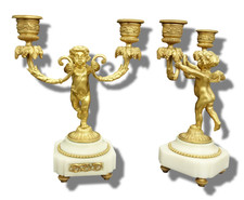 COPPIA PORTACANDELE PUTTI