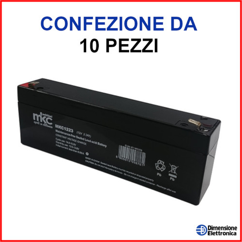 Conf 10pz batteria 12v 2a - 12v,