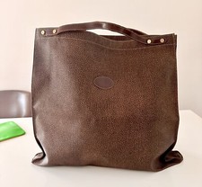 REDWALL BORBONESE Borsa Vintage Tote Bag Pelle Pieghevole Clutch Tote Tela Ma...