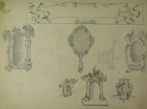 Antico disegno con studi - antico, per