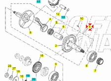 ALBERO MOTORE ORIGINALE YAMAHA YZF-R125 22/25, MT 125 MTN 125 22/25