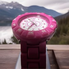 swatch flik flak, lunetta girevole stile immersione, rosa, 34 mm, ragazze