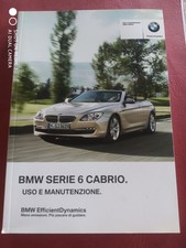 BMW Serie 6 CABRIO 640i 650i xDrive  USO MANUTENZIONE Originale 2011 PERFETTO