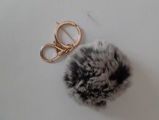 PORTACHIAVE PELLICCIA SINTETICA POMPON 9 CM. IDEA REGALO NATALE