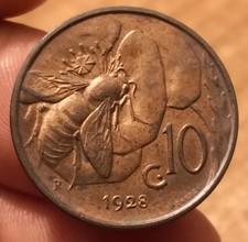 Moneta 10 Centesimi 1928 Ape