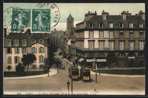 Cartolina caen place - caen,,