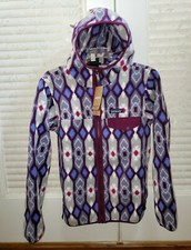 NEW Patagonia Womens S Snap T FZ Hooded Jacket Pine Patch Lupine Purple Burgundy
