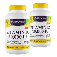 Healthy Origins Vitamina D-3 10000 IU - 360 softgels (olive Oil) - 2 conf.