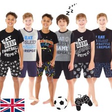 Set Pigiama Corto Ragazzo Gioco Calcio Mangia Sonno Stampato T-Shirt Pantaloncini Bedlam