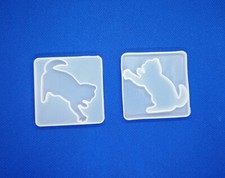 1pz stampo in silicone per resina fai da te halloween forma gatto  52mm