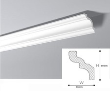 10 CORNICI IN POLISTIROLO TAGLIATE PER INTERNI DECORAZIONI  MM 80 x 65 x 1500MM