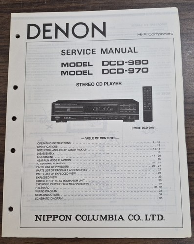 Denon dcd 980 970 - dcd-980/dcd-970, lettore