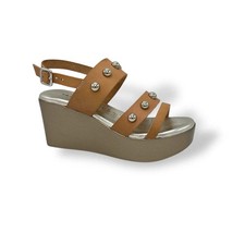 Frau Donna Scarpe 88N5 Sandali con Zeppa con Plantare in Pelle