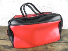 BORSA IN PELLE Nera e Rossa PORTA PALLA DA BOWLING Vintage Epoca SPORT Borsetta