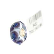 Trollbeads Unico in Vetro - OOAK Original Trollbeads Viola con fiocchi a vortice