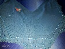 Mantellina della nonna salmone nuova all'uncinetto, coprispalle,misto pura lana