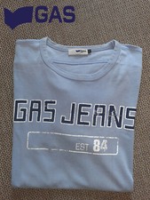 GAS JEANS - Maglia COTONE Maniche Corte T-SHIRT UOMO con STAMPA Azzurra - XL