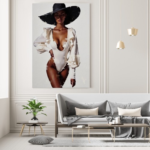 Elegante arte donna nera moda - arte, nera,