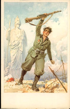 Cartolina d'epoca reggimento militare italiano - Reparti Milizia Universitaria