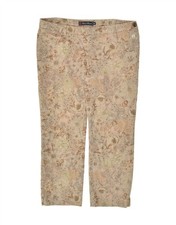 CONTE OF FLORENCE Pantalone donna casual IT 46 Large W34 L24 beige floreale GN05