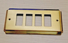 ELETTRICITA'  PLACCA COPRI INTERRUTTORE IN OTTONE - SATINATO  MAGIC 4 POSTI