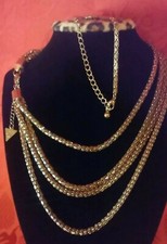 Collana e bracciale vintage Guess tono oro 4 fili