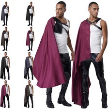 Costume Halloween Uomo Rinascimento Scialle Mezza Spalla Samurai Capo Cavaliere Mantello