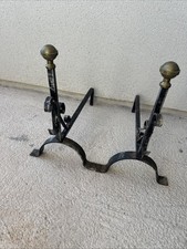 Paire Di Chenets Da Camino In