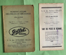 GILLET HERSTAL 100 cc 2 temps  / notice nomenclature des piéces de rechange 1933
