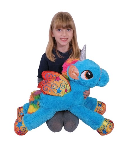 Unicorno peluche 65cm blu - unicorno, pony